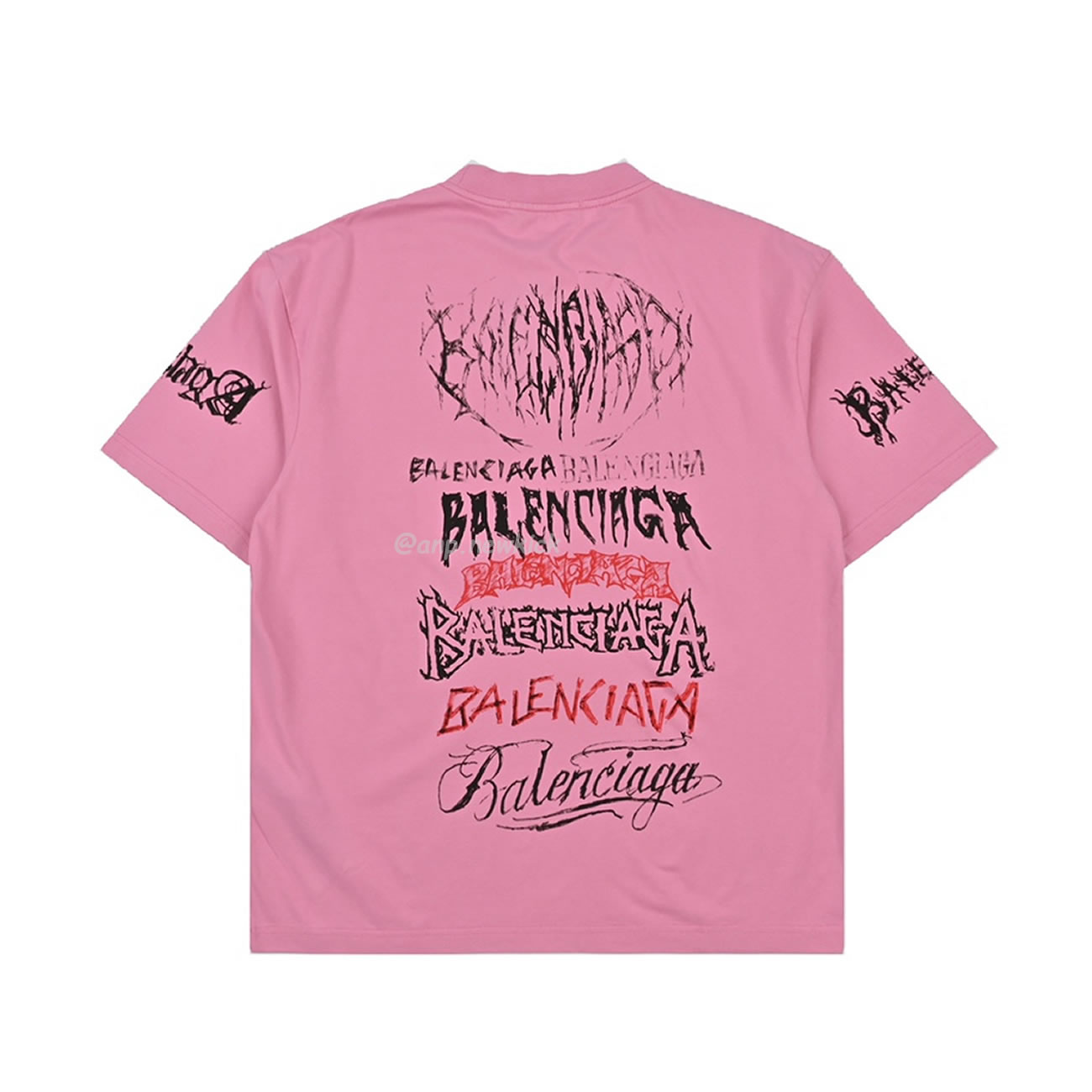 Balenciaga 24ss Gothic Printed Short Sleeves T Shirt (2) - www.newkick.vip
